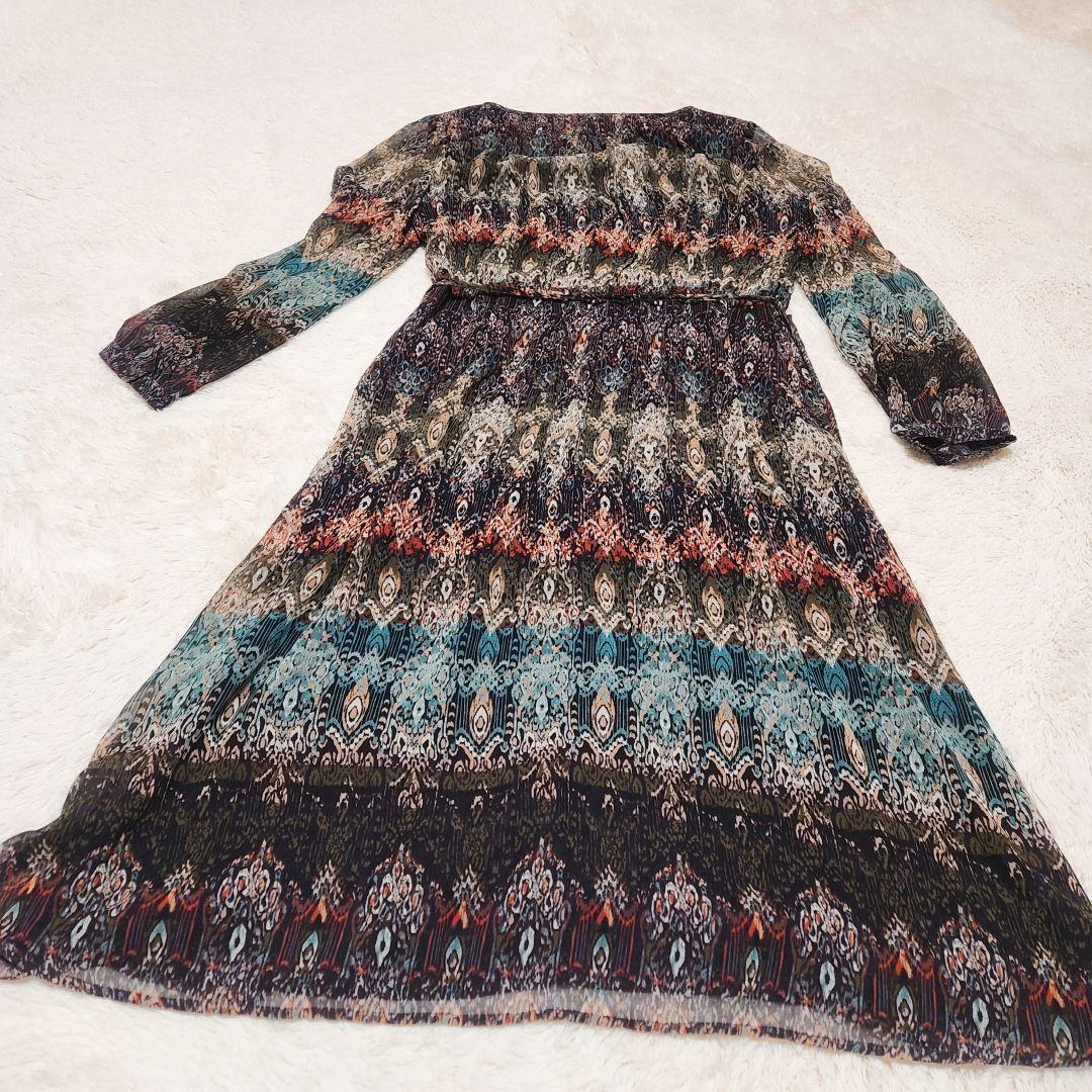LAURA ASHLEY☆ローラアシュレイ☆ロングシフォンワンピース☆M