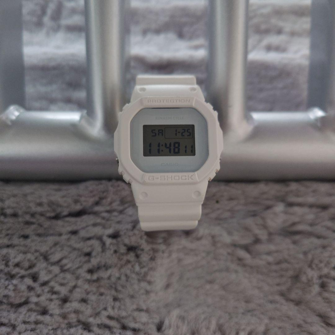 木梨サイクル×G-Shockコラボ ホワイト デジタル腕時計