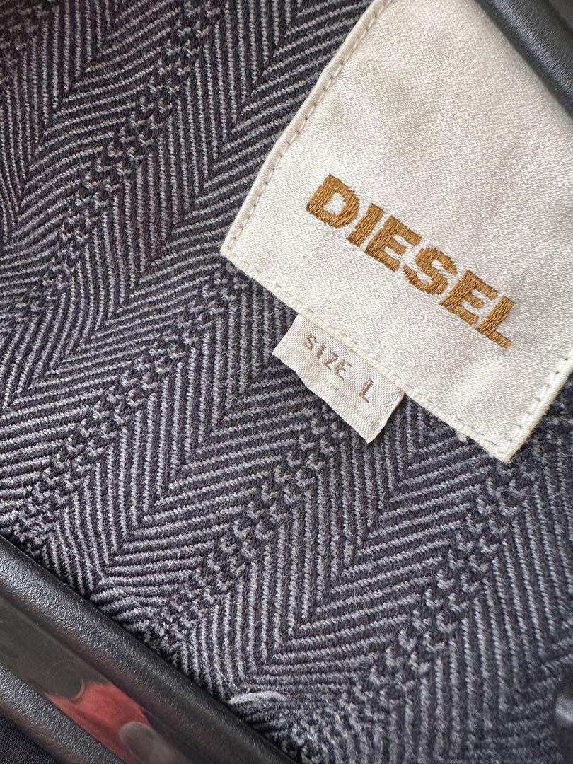 DIESEL 【Lサイズ】異素材オールブラックモッズコート