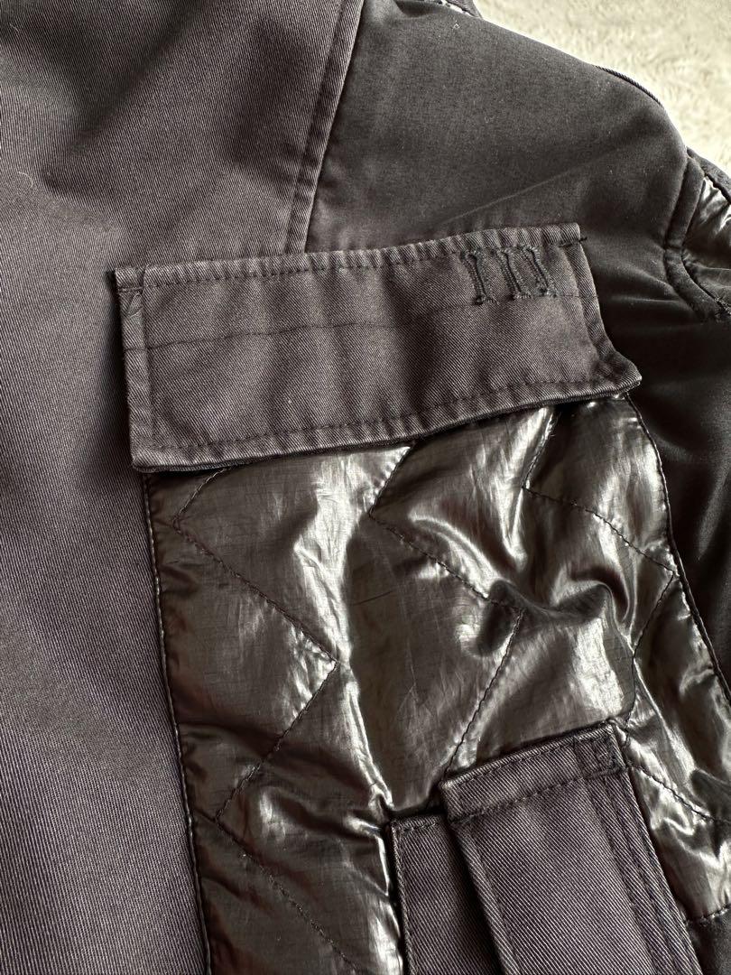 DIESEL 【Lサイズ】異素材オールブラックモッズコート
