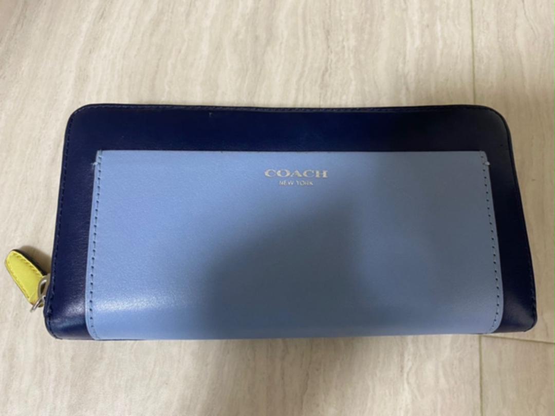 【再値下げ!!】COACH コーチ 長財布 ブルー ネイビー