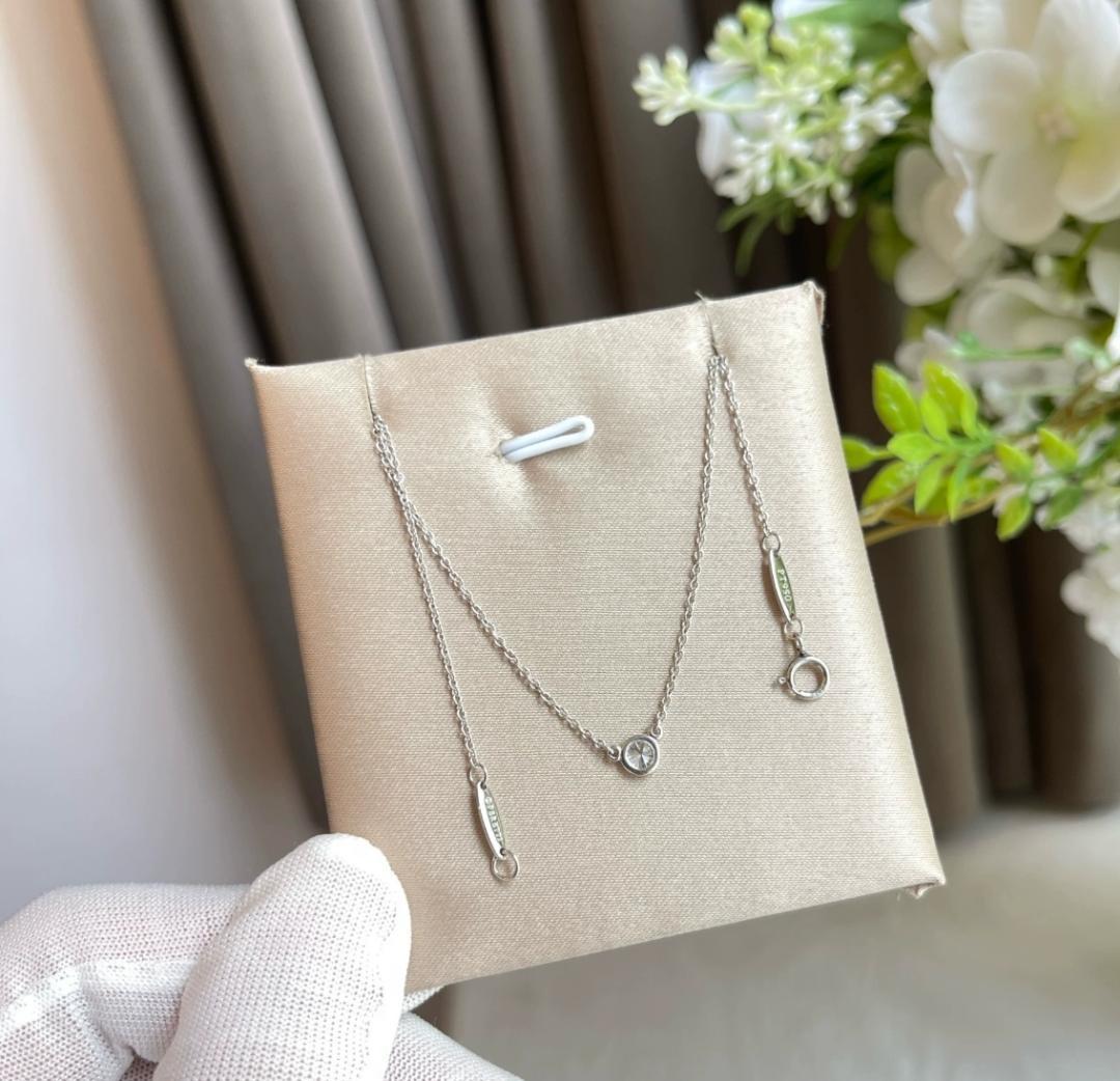 TIFFANY&Co ダイヤ バイザヤード ネックレス Pt950 極美品 ‌極美品 TIFFANY&Co Pt950 ダイヤ バイザヤード ネックレス