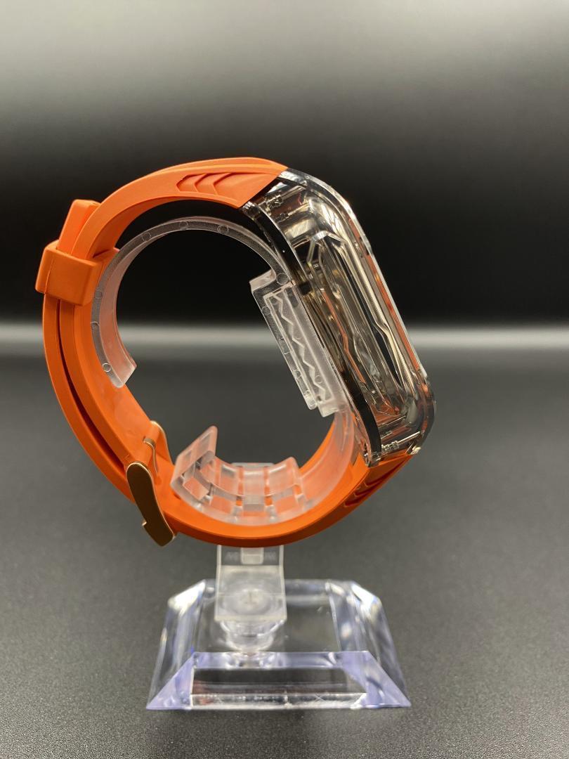 Apple Watch クリア バンド ラバー44 45 オレンジ G30-l Apple Watch クリア バンド ラバー44 45 オレンジ G30-i - メルカリ