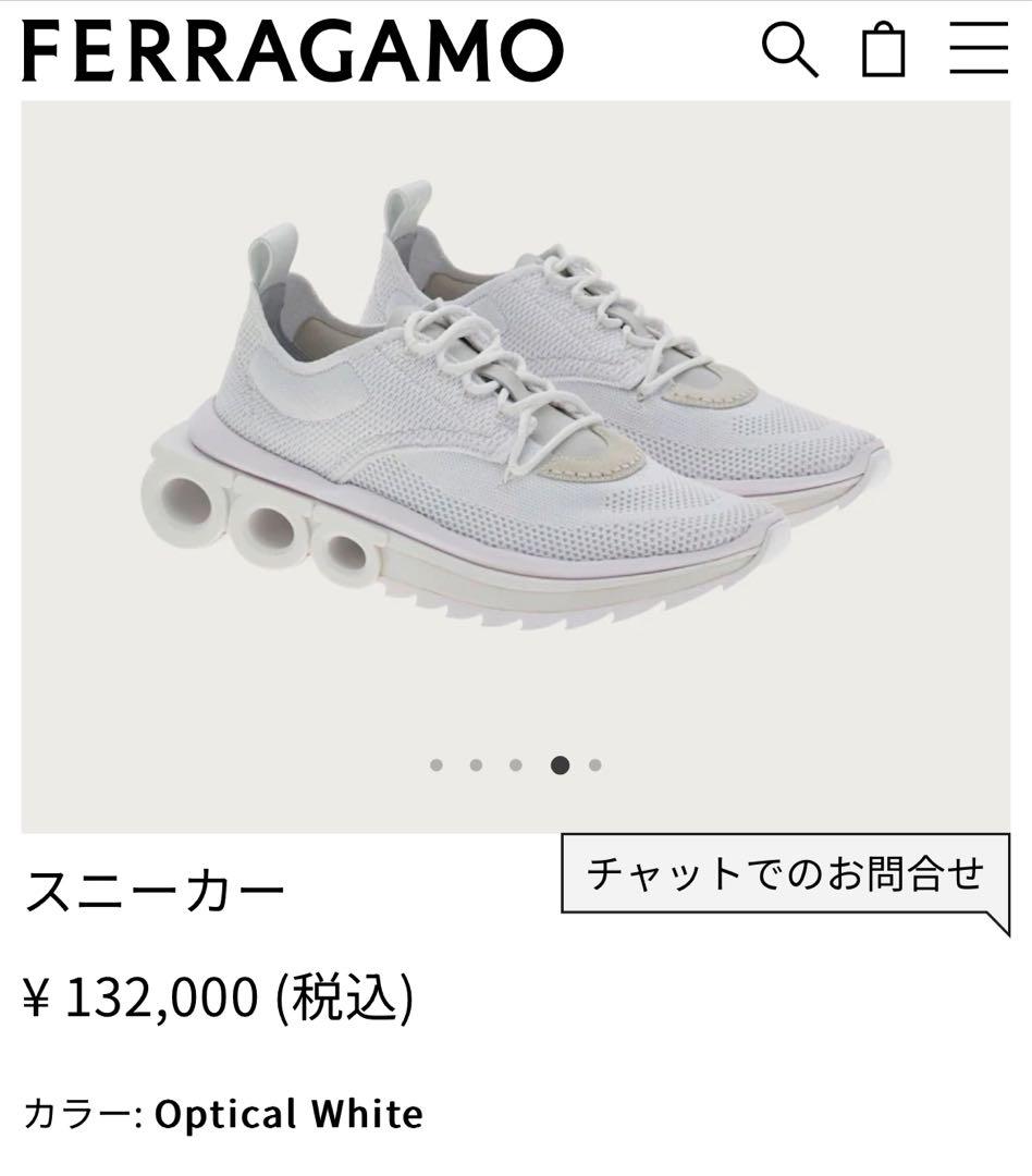 フェラガモ ferragamo スニーカー 未使用 ガンチーニ 白 25 画像3