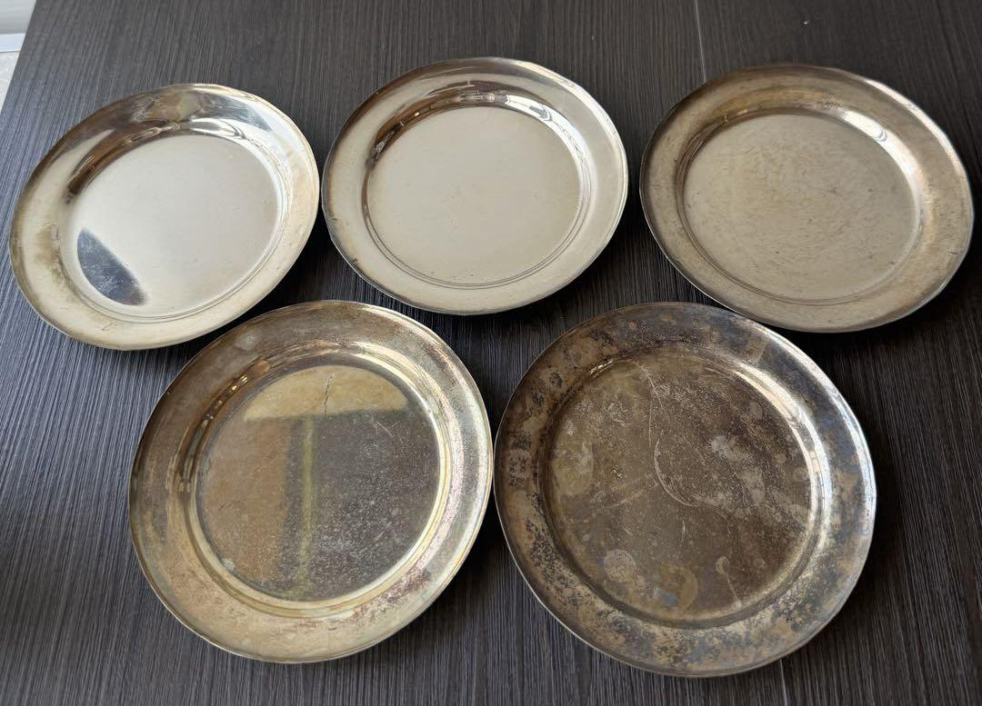 銀製？　食器　小皿　5枚　重量392g食器