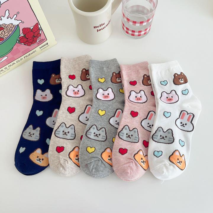 秋冬新作 かわいいウサギ柄靴下 レディース まとめ売り5足 オシャレ 韓国人気 メルカリ 秋冬新作 かわいいウサギ柄靴下 レディース まとめ売り5足 オシャレ 韓国人気 メルカリ