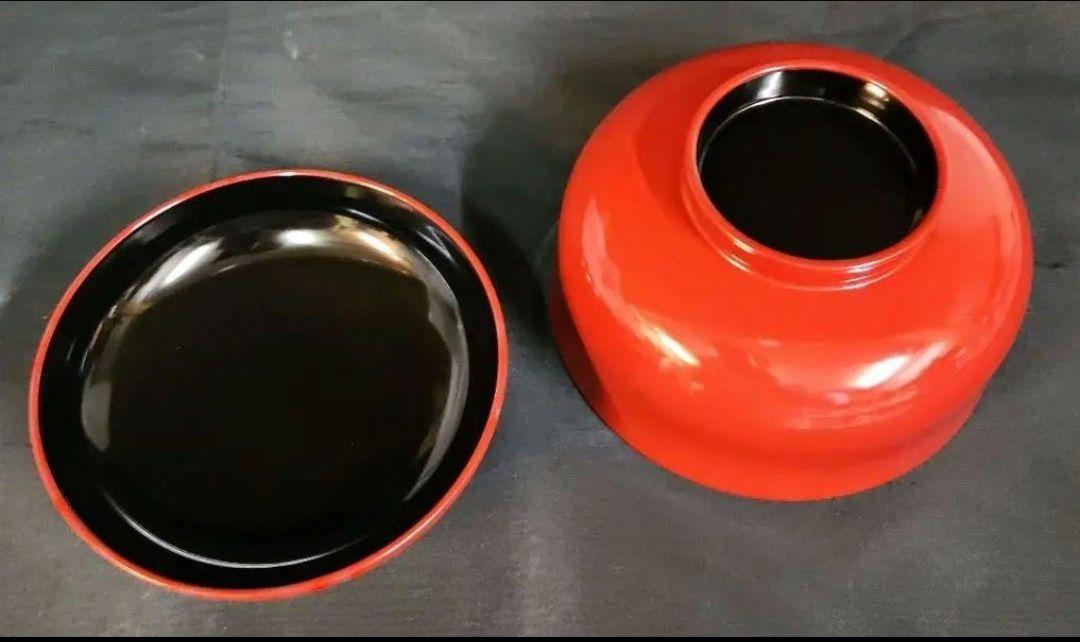 セール(SALE)開催中！ファッション通販 赤い蓋付き椀 工芸品 5客セット 金色の葉模様 工芸品