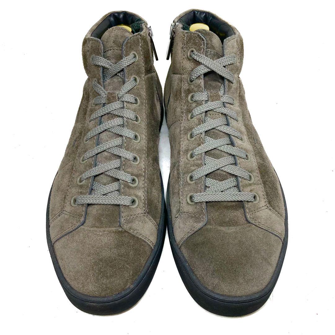 【ほぼ未使用】SANTONI サントーニ スウェードレザーサイドジップスニーカー