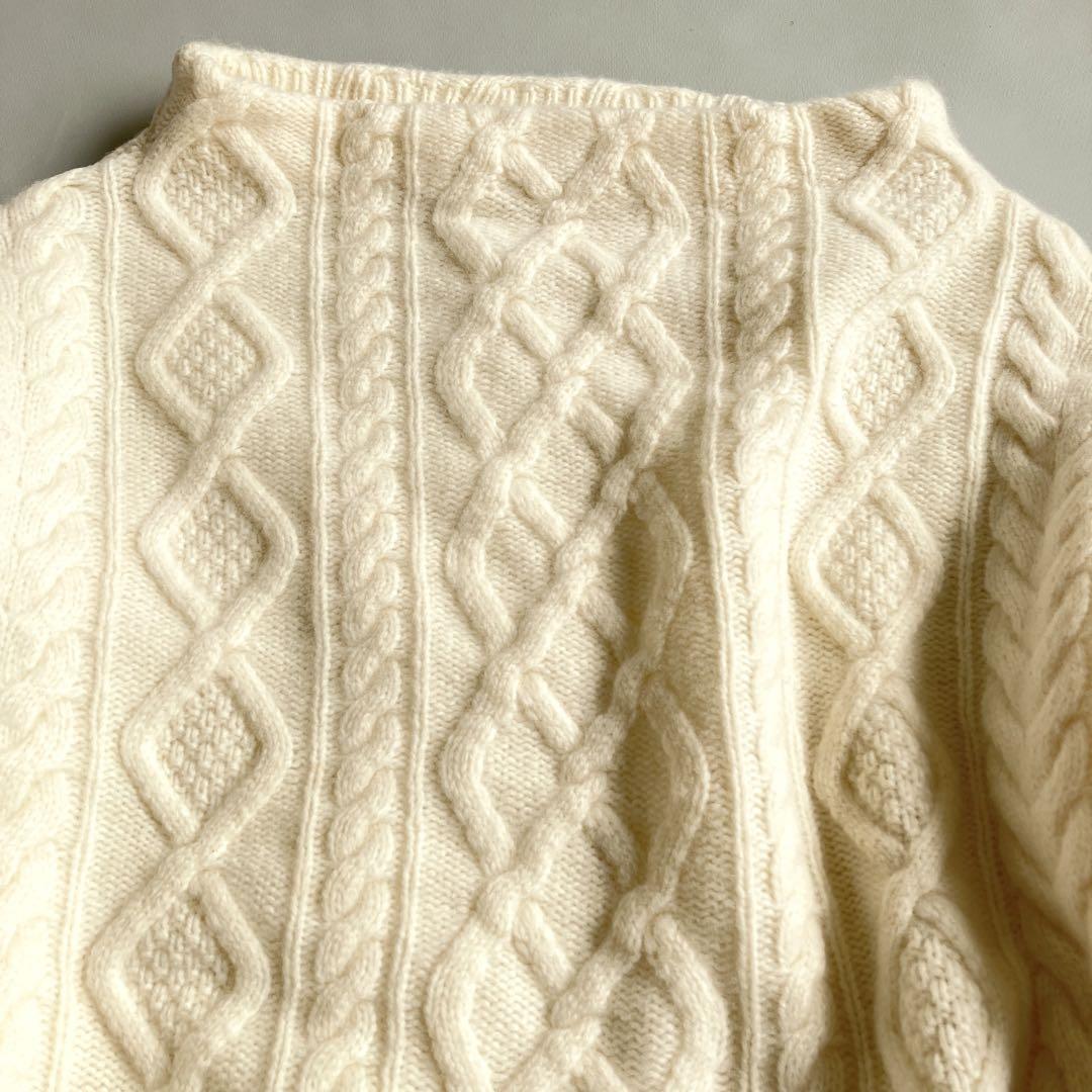 美品　スローブイエナ　SLOBE IENA ウールケーブル編みニット　アラン編み