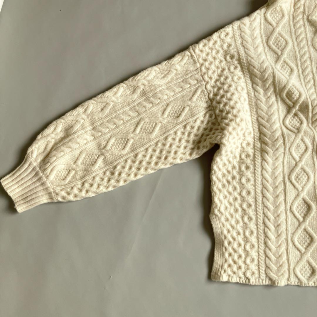 美品　スローブイエナ　SLOBE IENA ウールケーブル編みニット　アラン編み