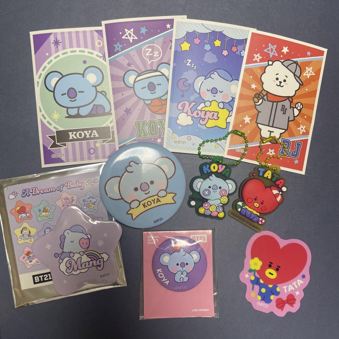 BTS BT21 koya RJ tata 缶バッチ ステッカー まとめ売り - メルカリ