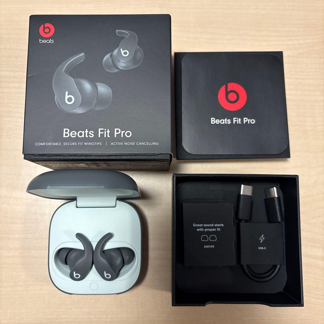 Beats Fit Pro ワイヤレスノイズキャンセリング イヤホン グレー目立った傷や汚れなし