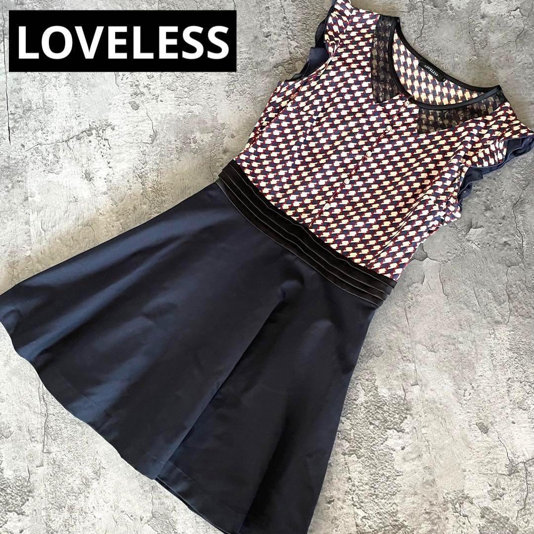 豪華 フリル ノースリーブ 総柄 ラブレス LOVELESS ワンピース メルカリ - ワンピース