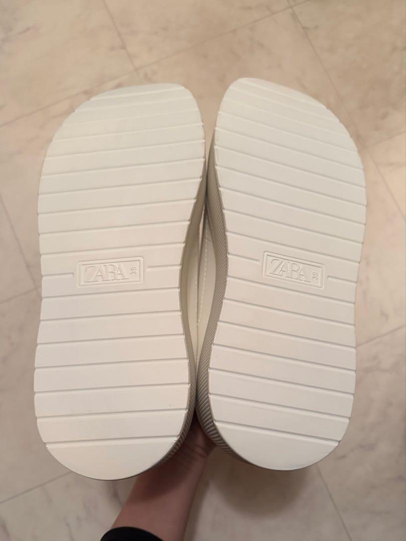 ZARA 39 ホワイト 厚底 プラットフォームスニーカー