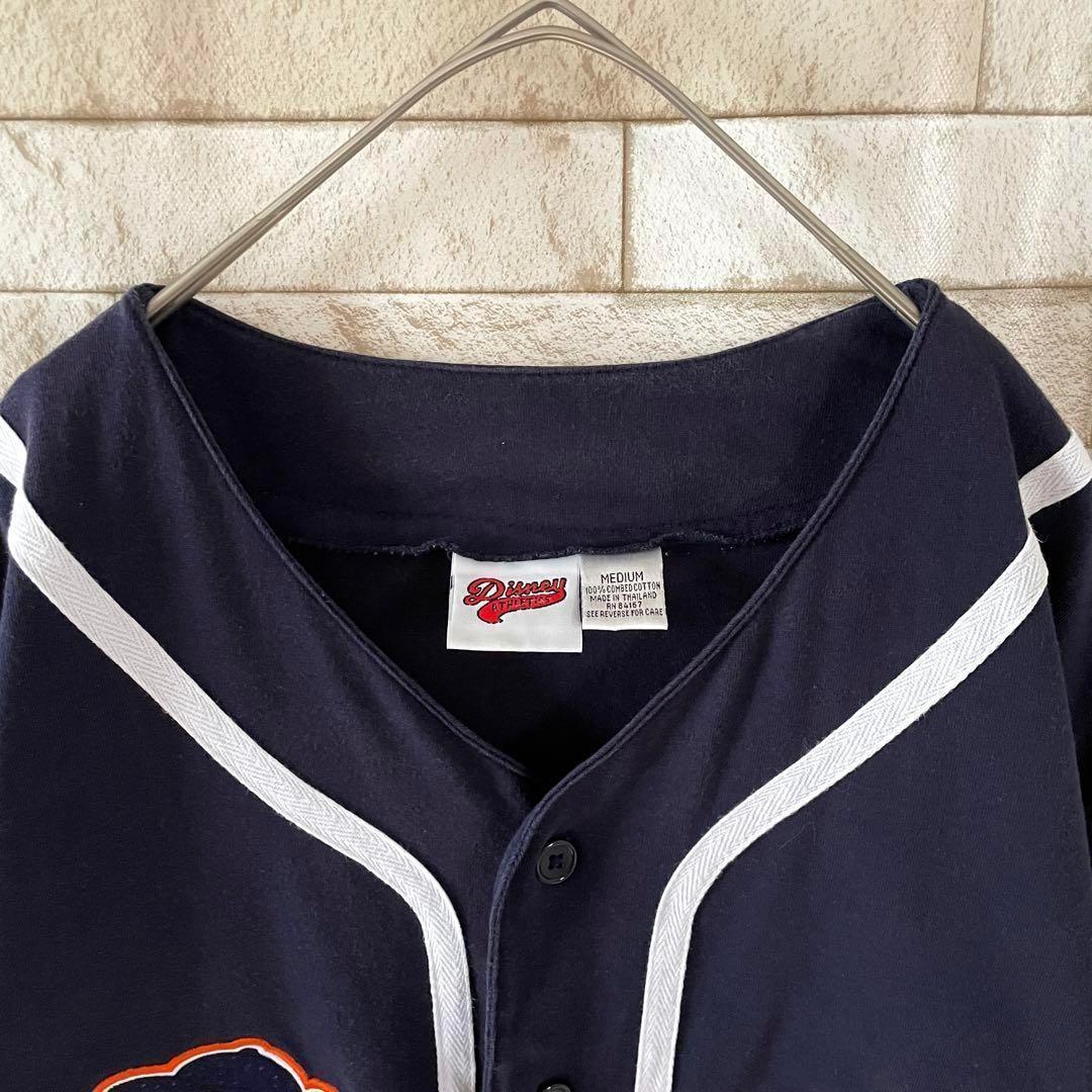 ディズニー ベースボールシャツ 刺繍 ティガー ネイビー ホワイト M