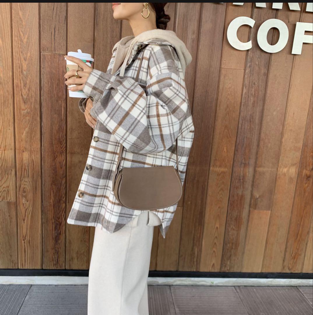 blate チェックニュアンスシャツコート