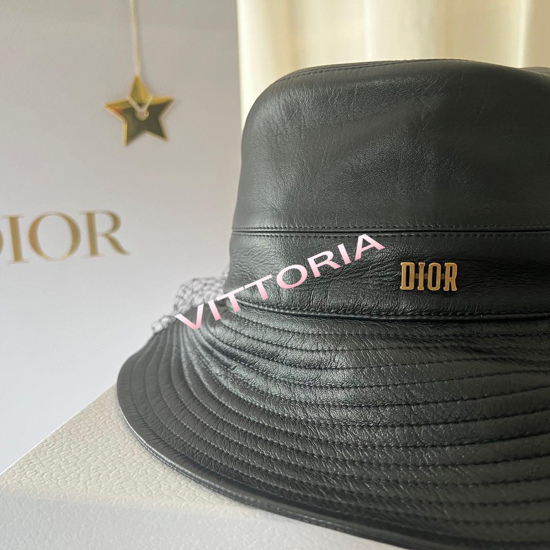入手困難✨ ディオール DIOR 帽子 ハット レザー ウール ブラウン系 ハット