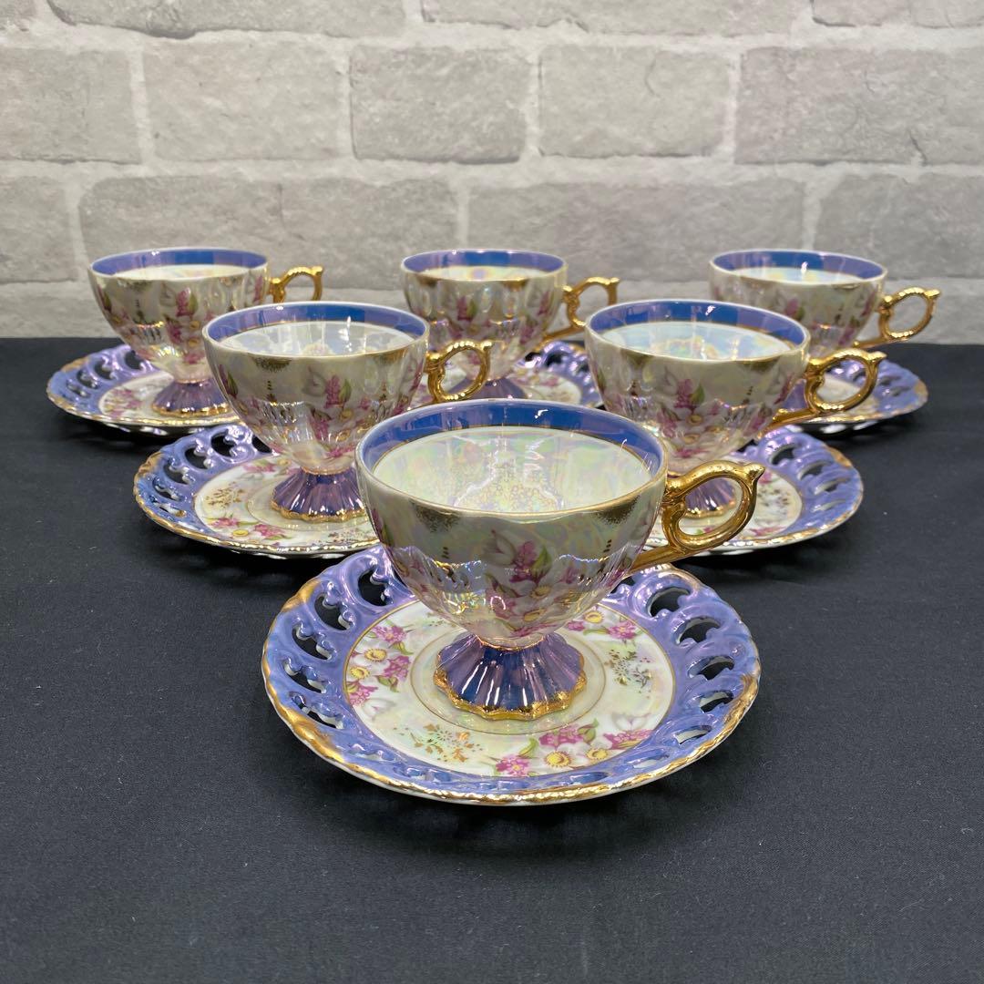 大橋陶器 ゴールデンファンタジー カップ&ソーサー6客 レトロ目立った傷や汚れなし