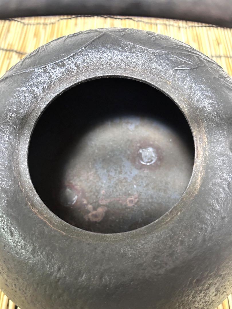 ＵＳＥＤ品　南部宝星堂及春鋳造所造　１８型松竹梅　南部鉄瓶　南部鉄器　調理器具