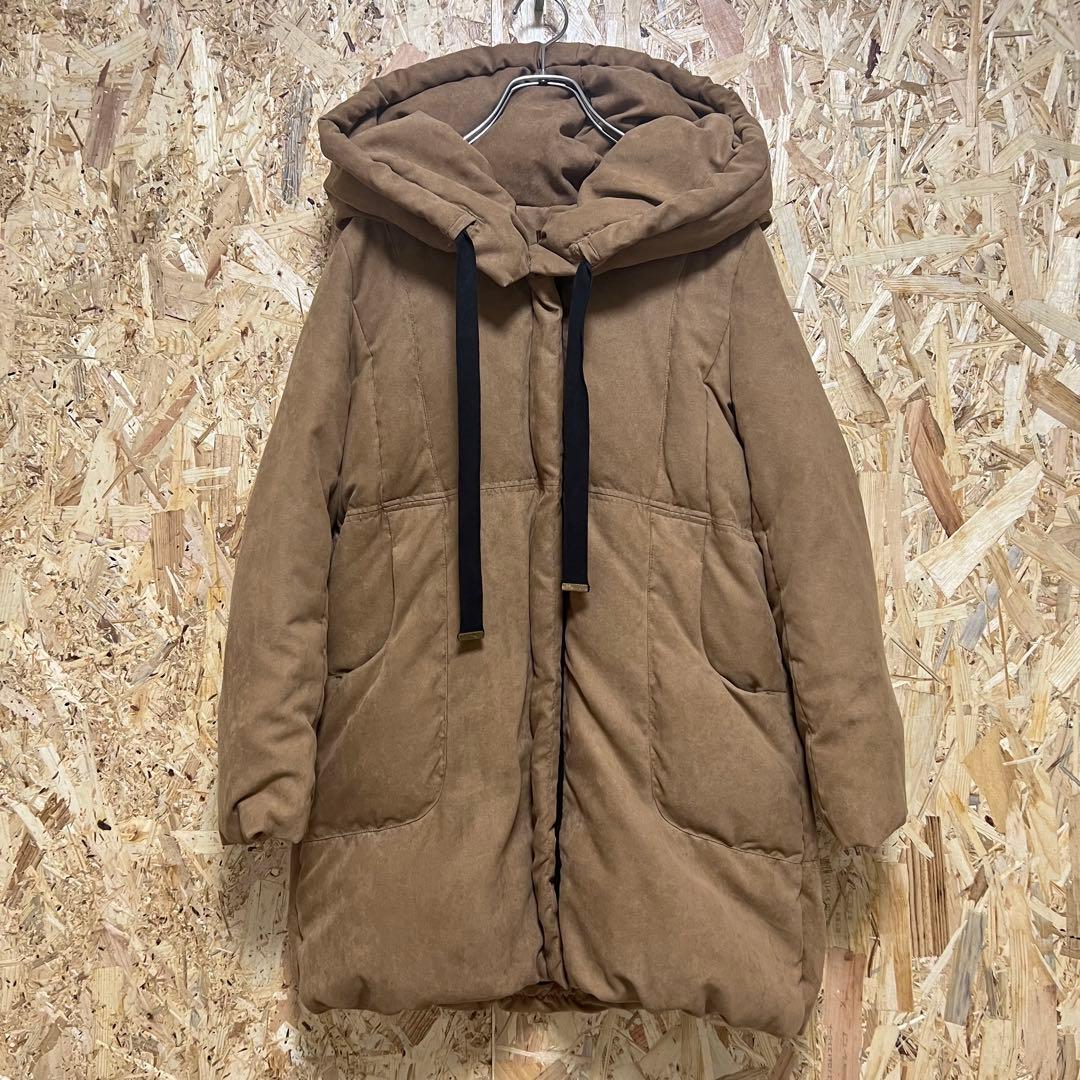 a74【Bou Jeloud】ブラウン フード付き ダウンジャケット