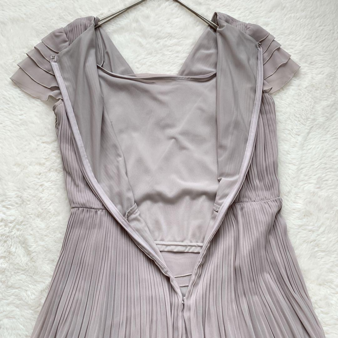 ANAYI プリーツカシュクールワンピース インナー付 グレージュ M