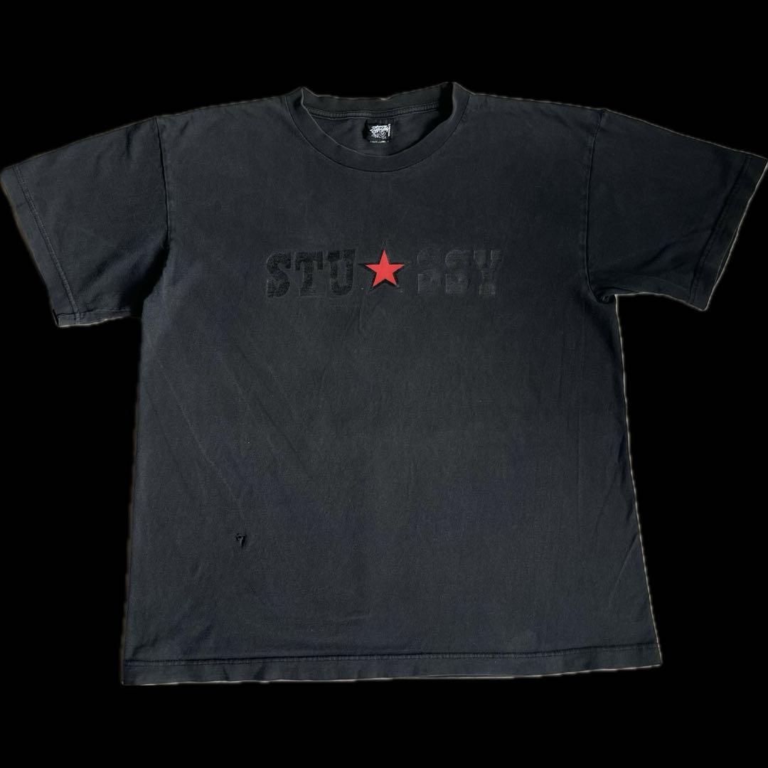 “80s 黒タグ” old stussy プリント 黒 Tシャツ USA製