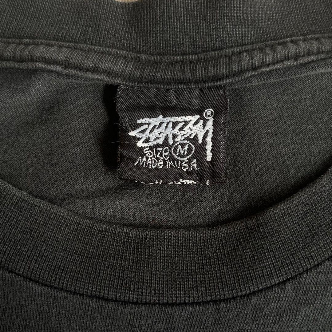 “80s 黒タグ” old stussy プリント 黒 Tシャツ USA製