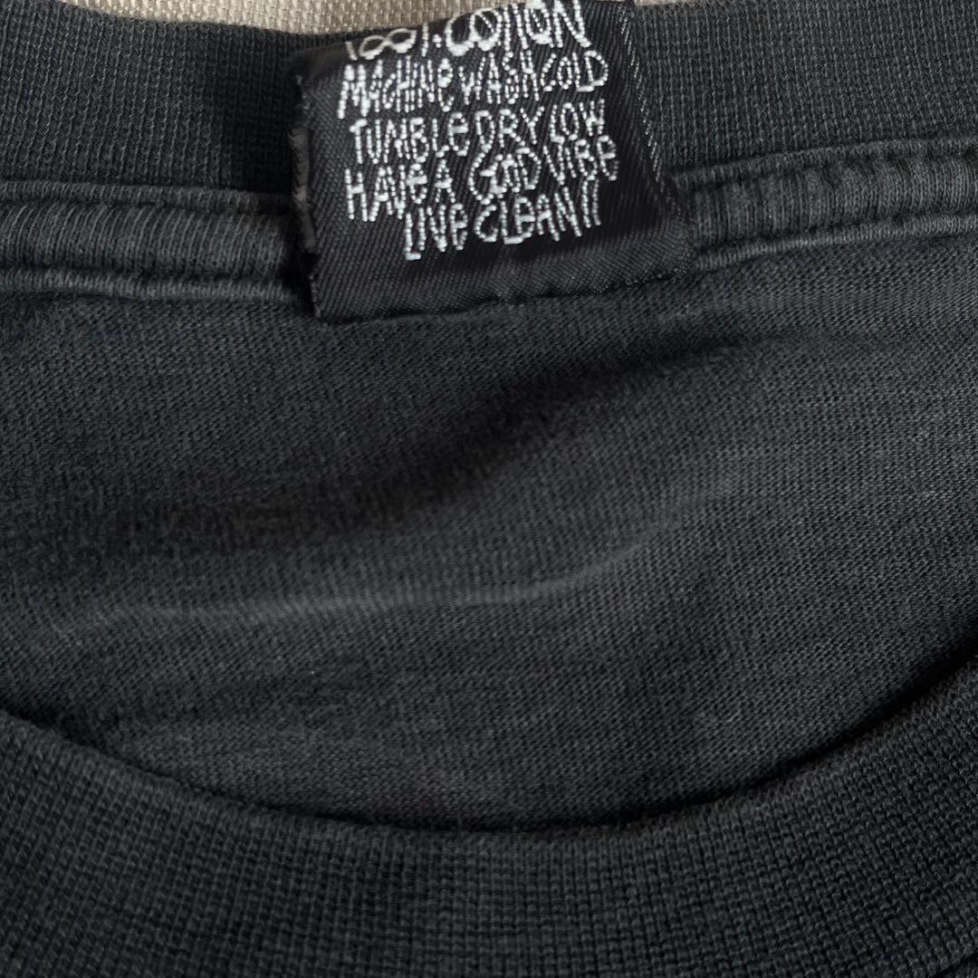 “80s 黒タグ” old stussy プリント 黒 Tシャツ USA製