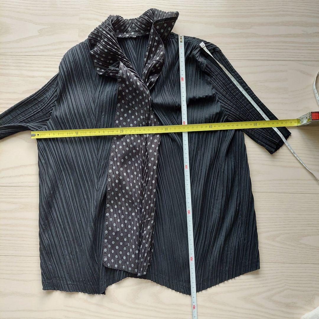 難あり ISSEY MIYAKE FETE イッセイミヤケ水玉襟黒地切りっぱなし
