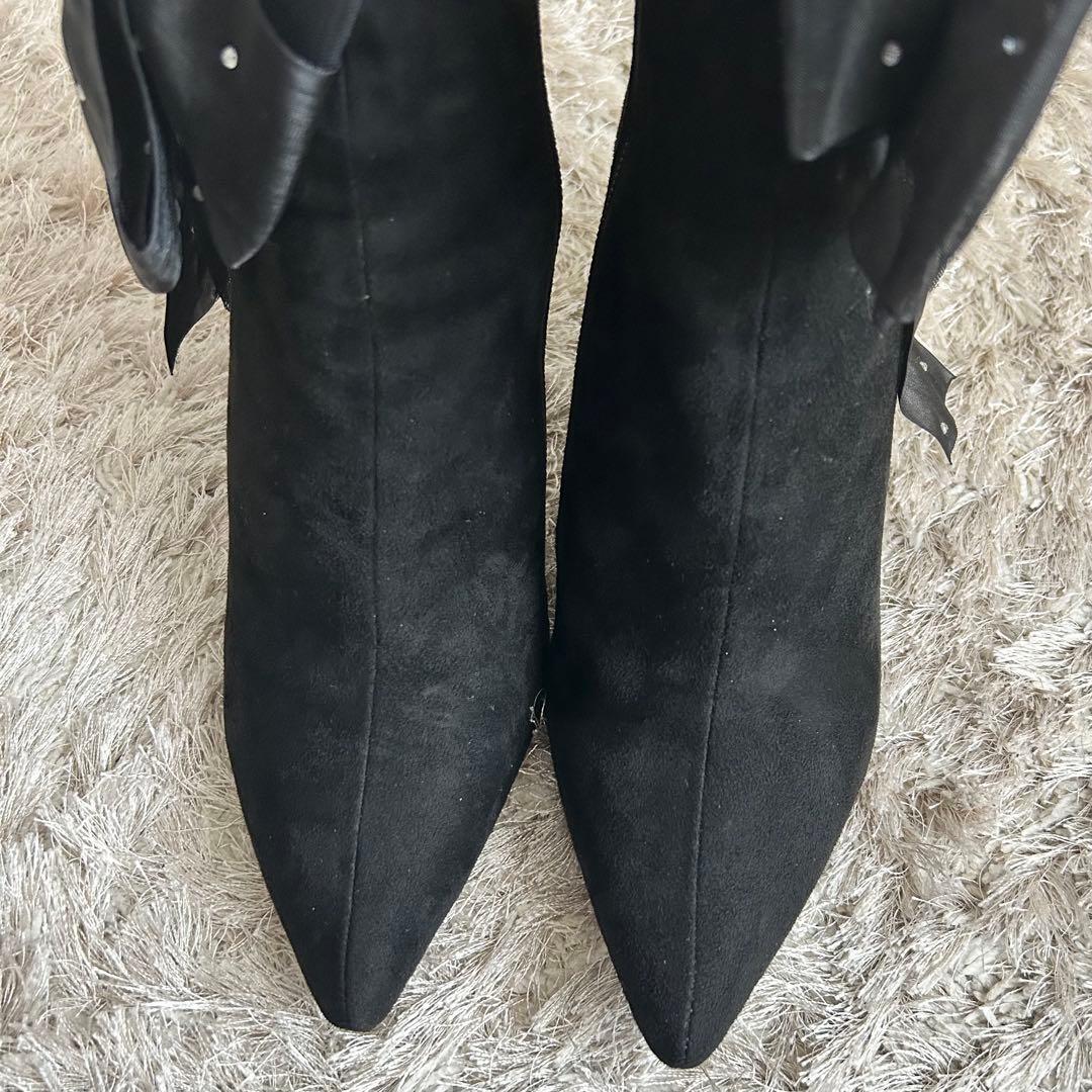 RANDA 2WAYバックリボンストレッチブーツ 【BLACK/Lサイズ】