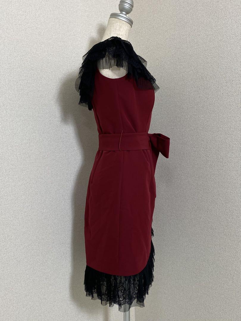 7589. 【完売品】JANE MACLEAN 高級プリーツレース タイトドレス