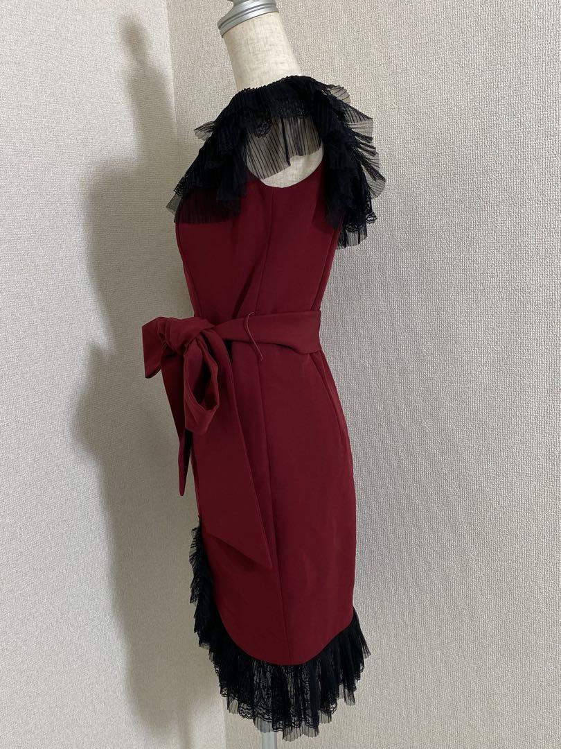 7589. 【完売品】JANE MACLEAN 高級プリーツレース タイトドレス