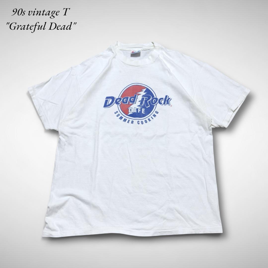 90sGrateful DeadビンテージTシャツデッドロックカフェXL白USA