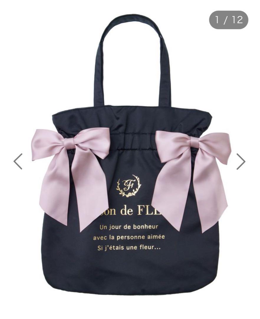 Maison de FLEUR WEB限定 Blackダブルリボントートバッグ