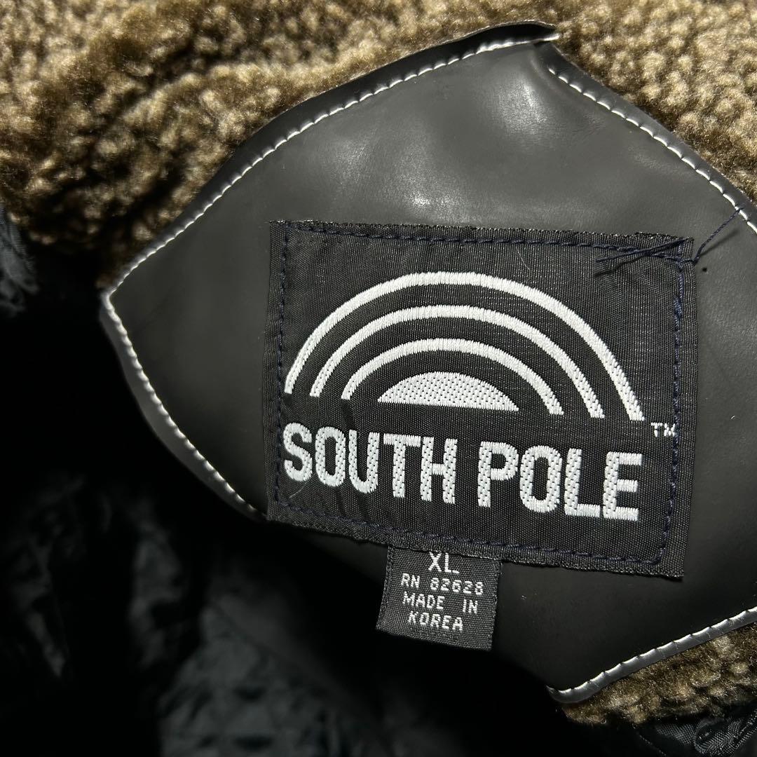 90s Southpole PUレザー B3 ボンバージャケット ボア 刺繍