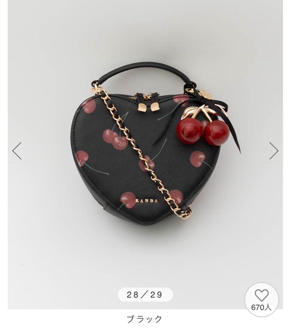 新品randa Cherry Collection チェリープリントハートバッグ