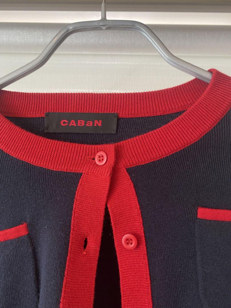 CABaN ネイビー レッド カーディガン CABaN｜キャバンのカーディガン/ボレロ（レッド/赤色系）通販