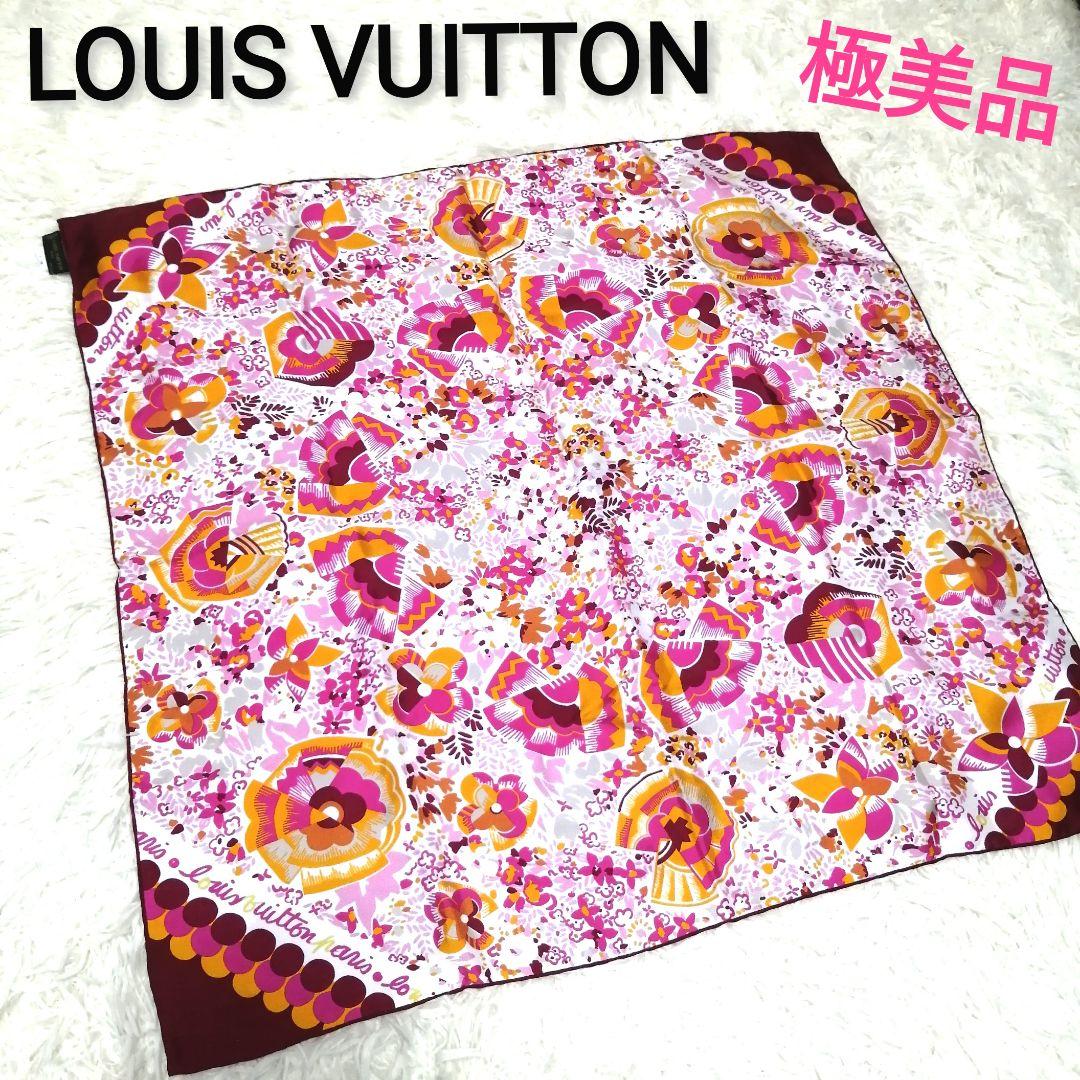 激安の 【極美品】 LOUIS VUITTON ルイヴィトン スカーフ シルク シワ