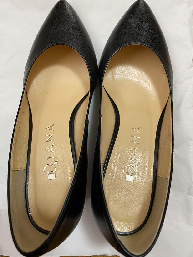 ビッキー【極美品】DIANA レザーパンプス　24㎝　ブラック ❣️美品❣️Diana ダイアナ レザー ブラック パンプス 21.5cm