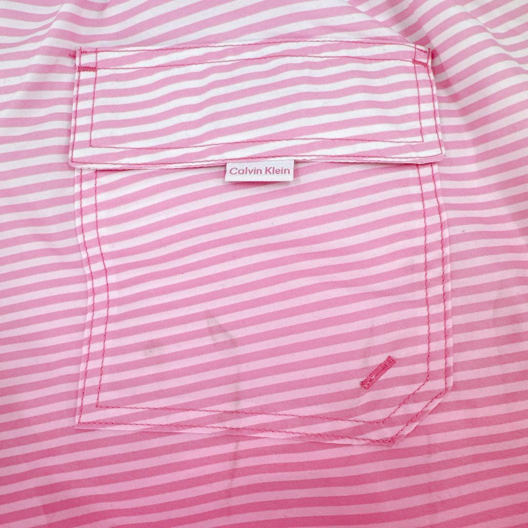 カルバンクライン 水着 スイムウェア ハーフパンツ UVカット ボーダー L