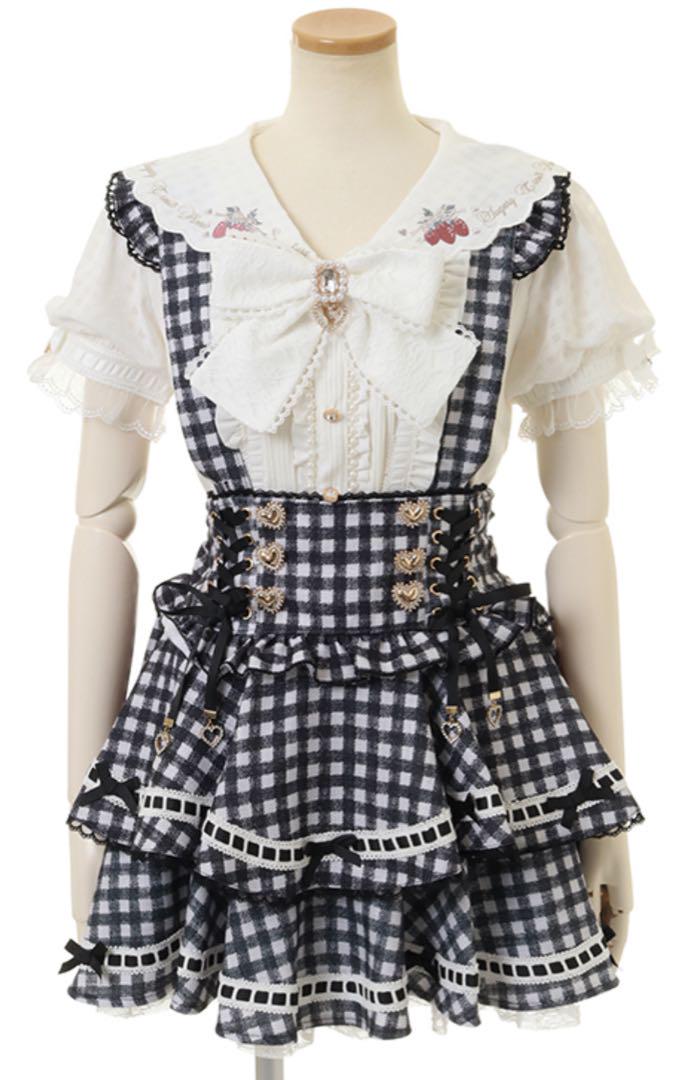 LIZLISA リズリサ はしごリボンギンガムティアードスカパン 新品 タグ付き