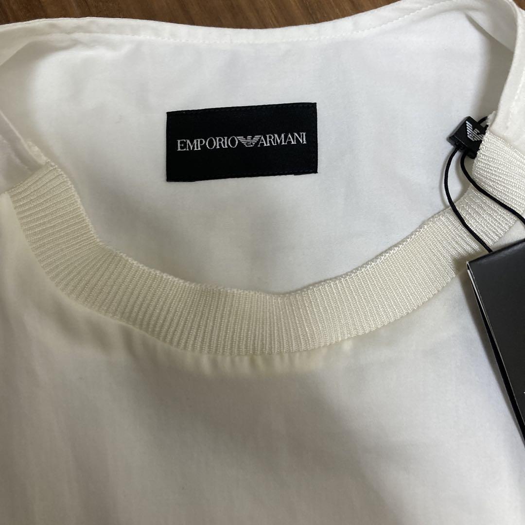 EMPORIO ARMANI ホワイト シャツ型Tシャツ
