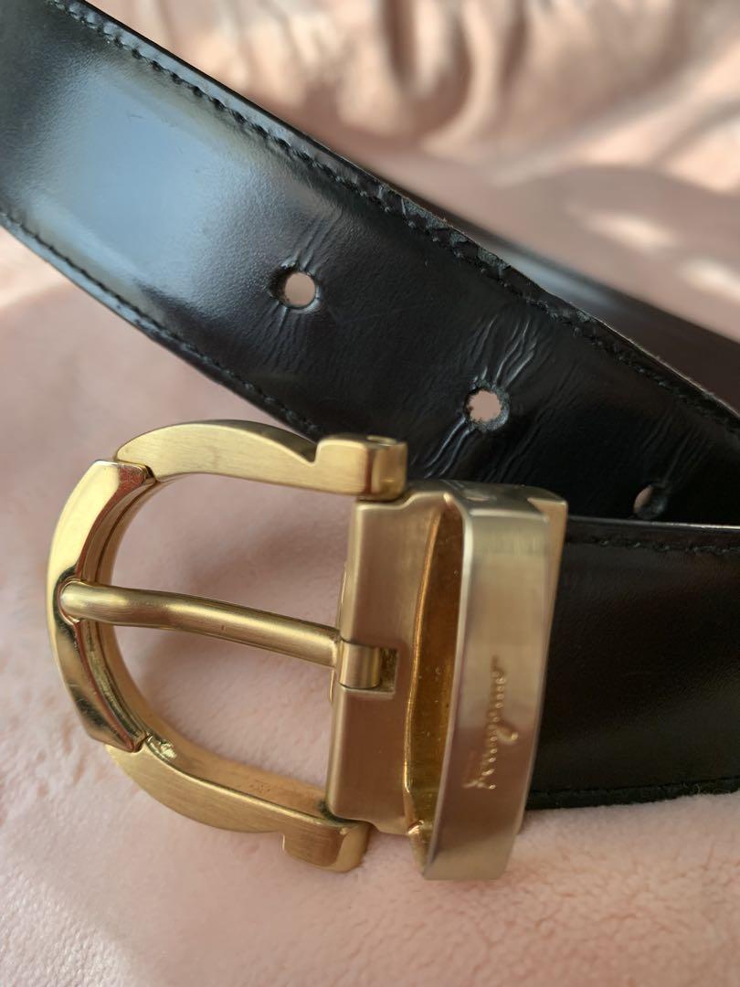 フェラガモ　ゴールドバックル ベルト Salvatore Ferragamo (サルヴァトーレフェラガモ) リバーシブル
