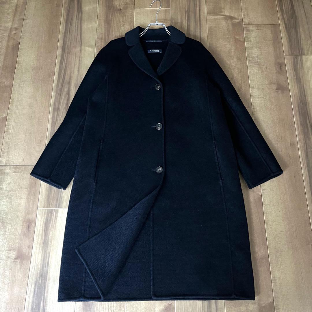 S MaxMara/cashmere wool blend coat/navy