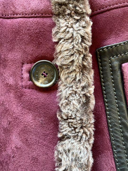 特別価格 ETRO エトロ 高級ムートンジャケット コート サイズ40 製品保証付き エトロレザージャケット 紫 レザージャケット