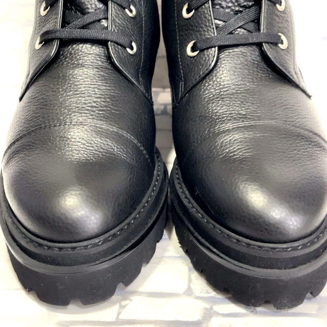 新品 DIANA レースアップ サイドジップ レザー トラック ショート ブーツ