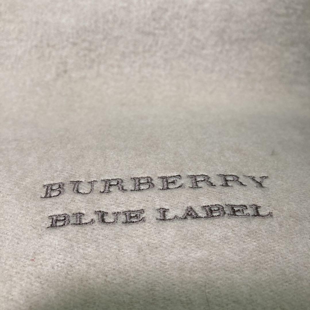 BURBERRY BLUE LABEL 大判ストール 膝掛け ウールアイボリー