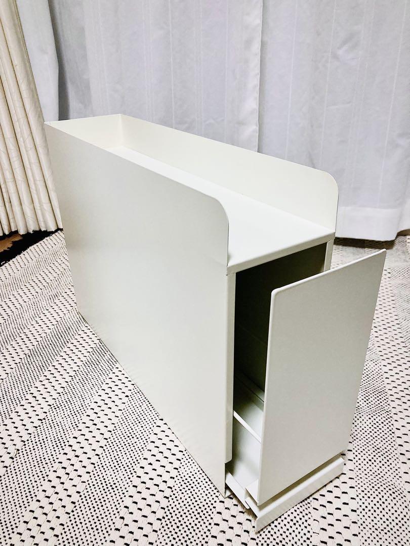 【本日限定 】訳あり 隠せる 引き出し式調味料ラック ホワイト 50cm 2段