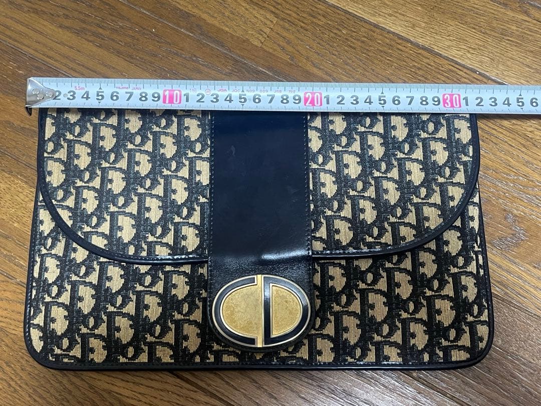 ディオール　ハンドバッグ　トロッター　総柄　CD金具　キャンバス　レザー