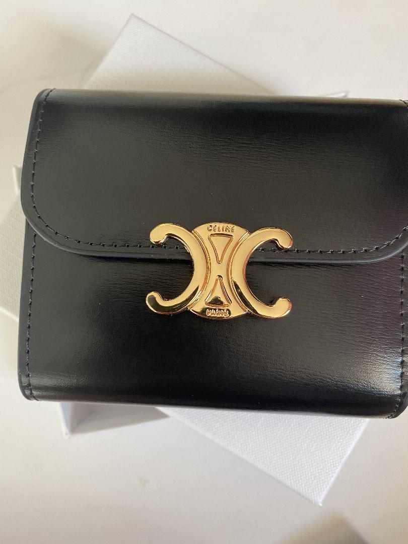 CELINE★セリーヌ トリオンフ 三つ折り財布 Aランク 未使用品 セリーヌ CELINE スモール トリオンフウォレット 3